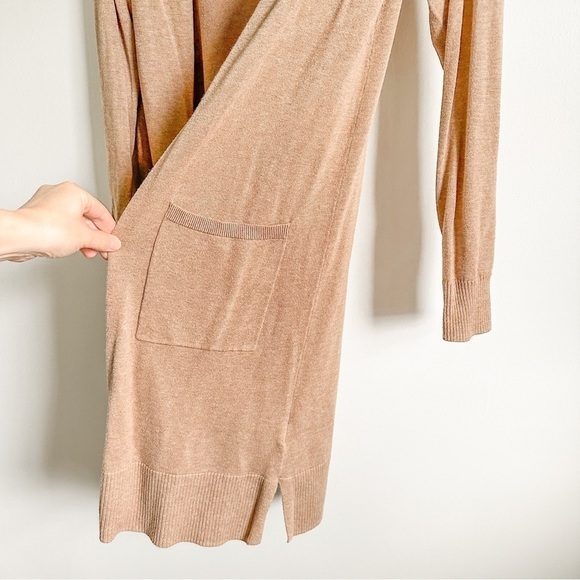 Amazon Essentials Women's Lightweight Longer Length Open Cardigan Sweater Tan XS - Picture 6 of 9